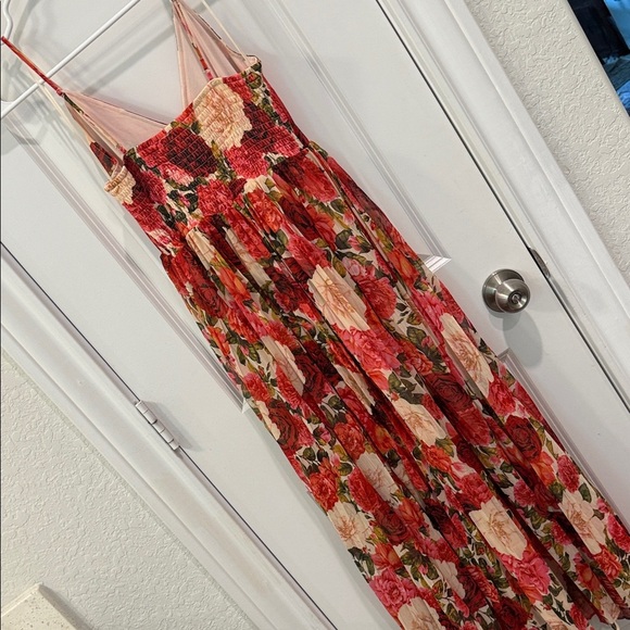 Anthropologie - Moon River - Pleated Floral Sleeveless Midi Dress - Picture 12 of 13